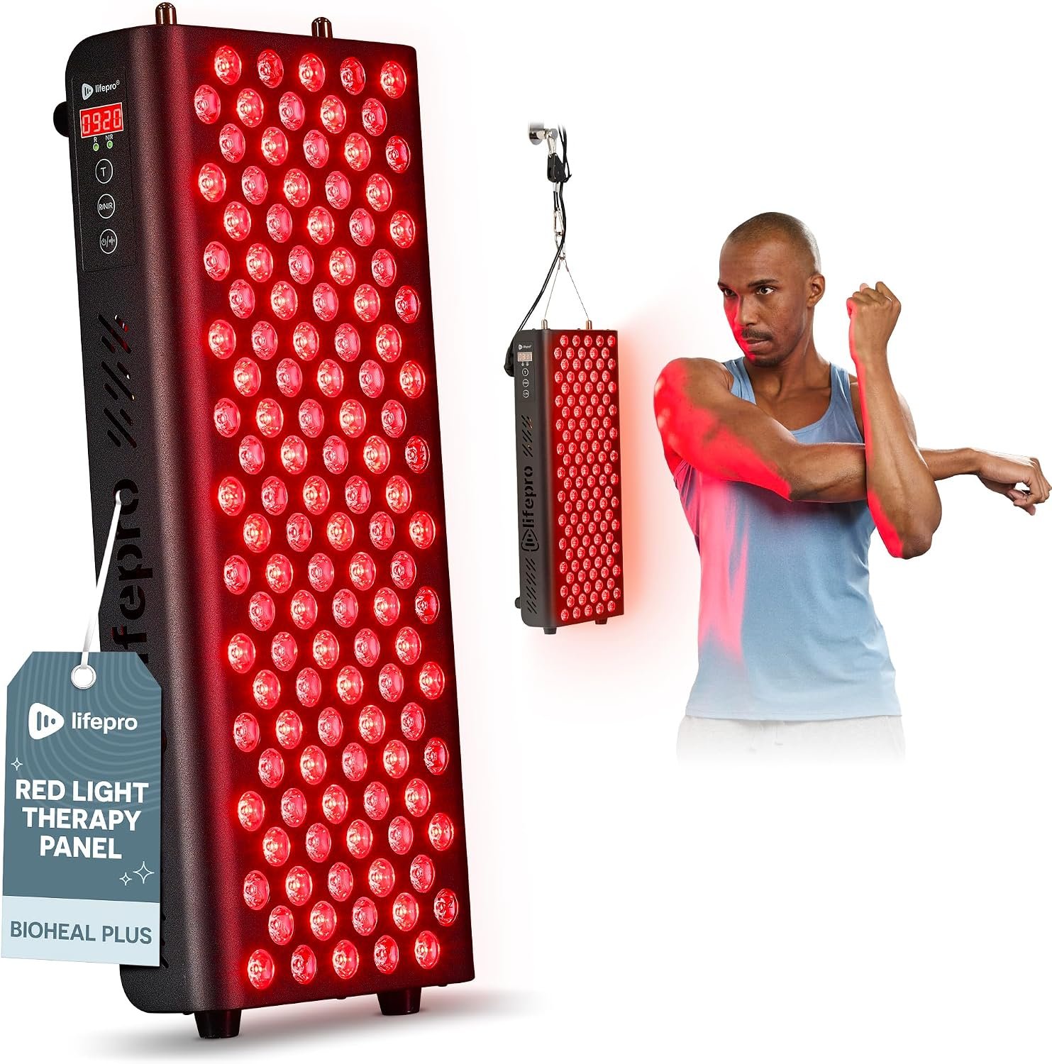 Lifepro Bioheal Red Light Therapy Panel 90 &120 Dual Chip LED | 660nm & 850nm Near Infrared Red light Therapy For Body – Daily Wellness & Relaxation – Includes Hanging Kit & Eyewear