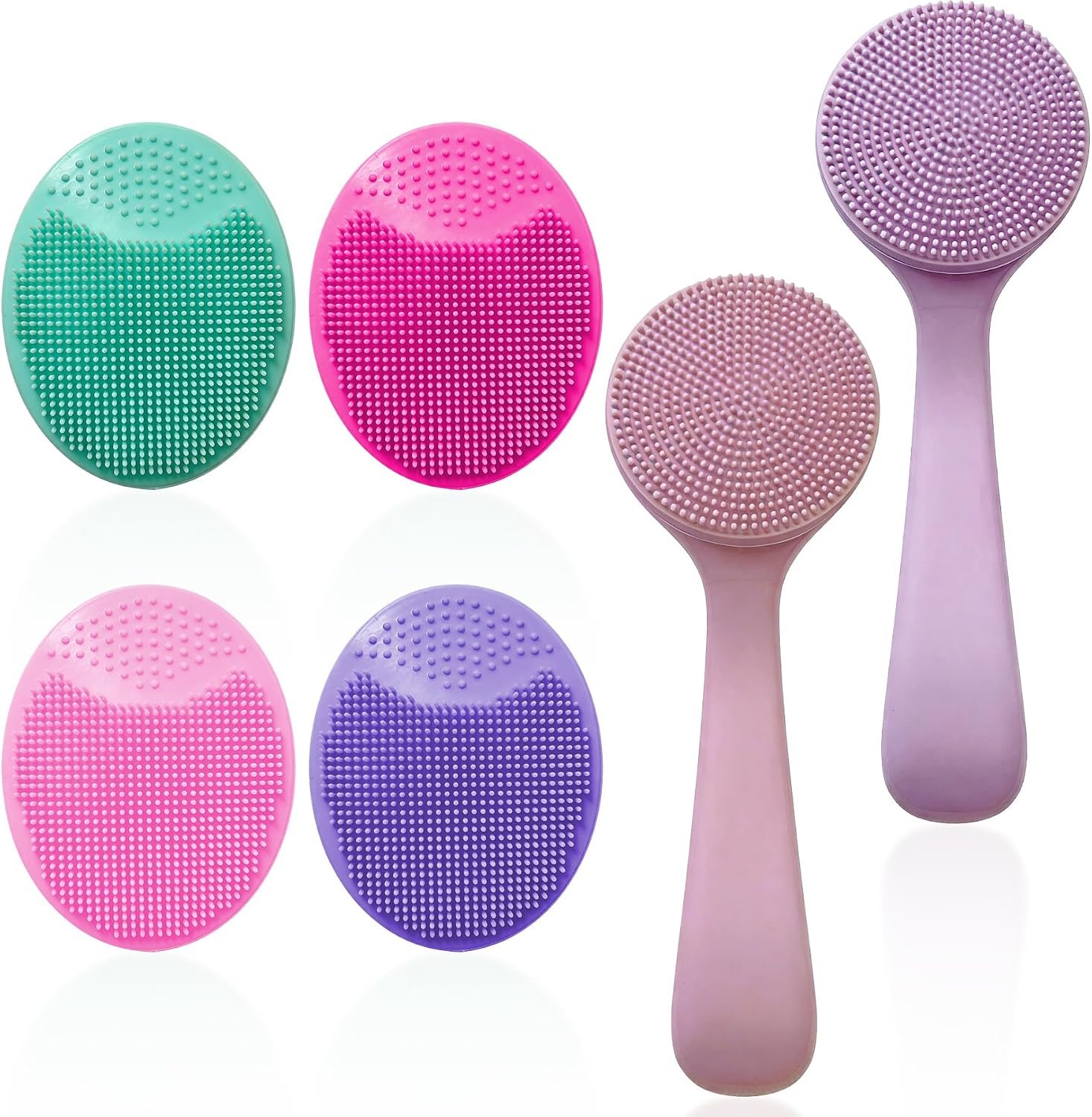 6 Pack Face Scrubber，Silicone Face Scrubber for Women Men, Manual Face Exfoliator Brushes Scrubber,Facial Cleansing Brush for Exfoliating Blackhead Remover Acne Pore Cleansing Massaging (Blue)