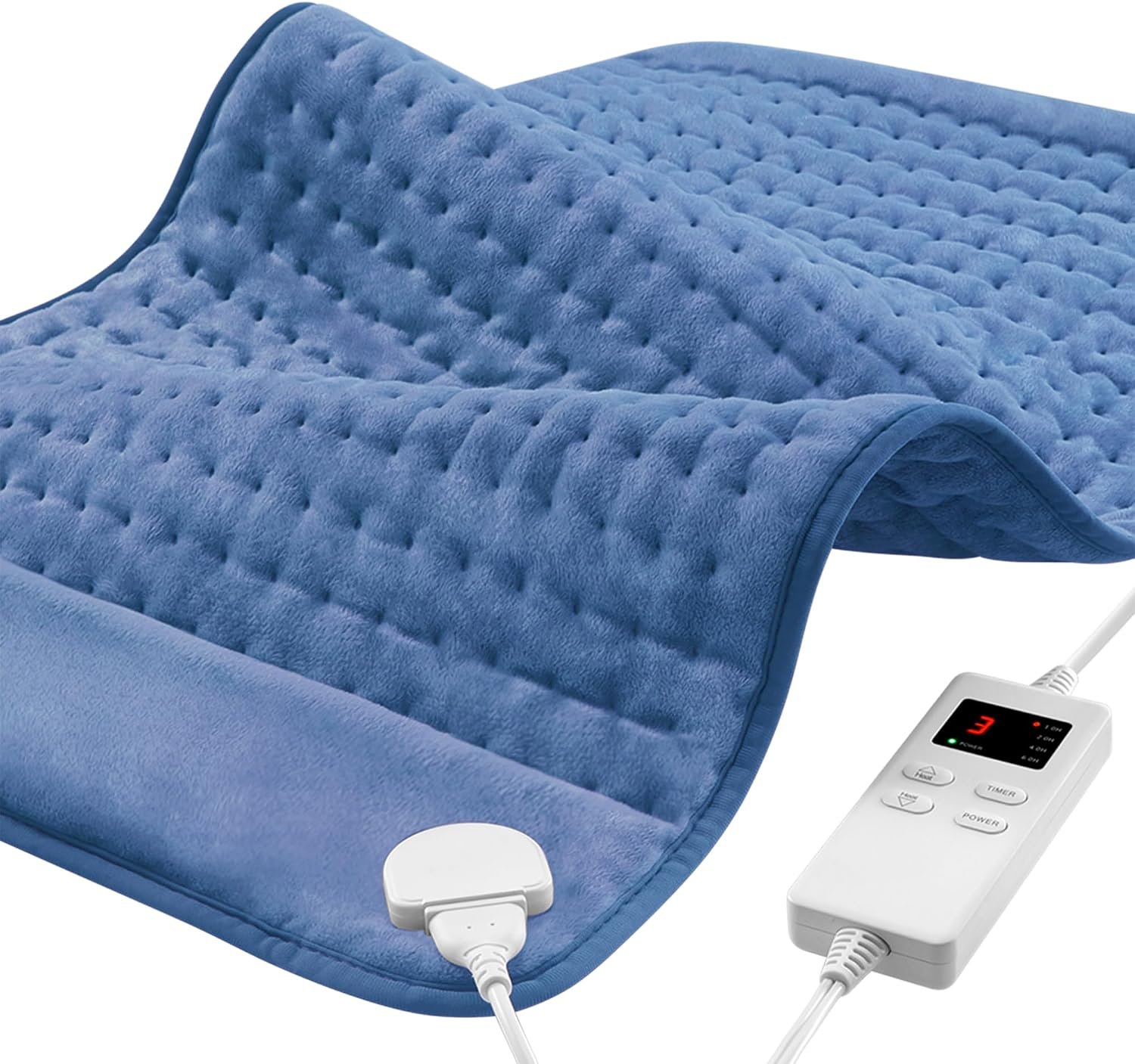 NBKLS Heating Pads for Back Neck Shoulder Pain, Electric Heating Pad Auto Shut Off, Fast Heat, Large Heating Pad Christmas Gift for Women Men, Birthday Gifts for Mom Dad (Blue)