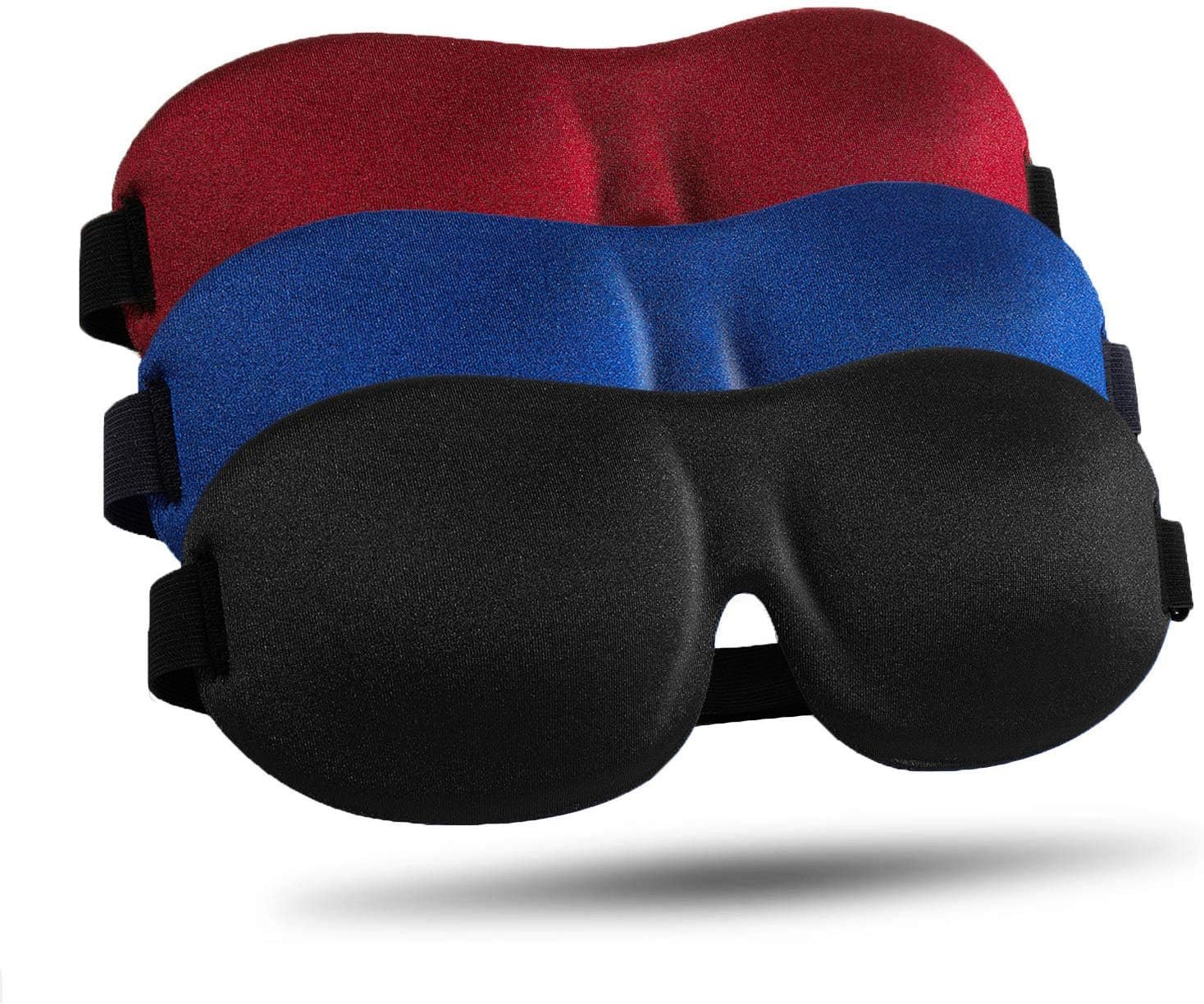 LKY DIGITAL Sleep Mask for Side Sleeper 3 Pack, Blackout 3D Eye Mask | Zero Eye Pressure, Super Lightweight, Adjustable, Breathable, for Men Women Side/Back/Stomach Sleeping, Travel & Meditation