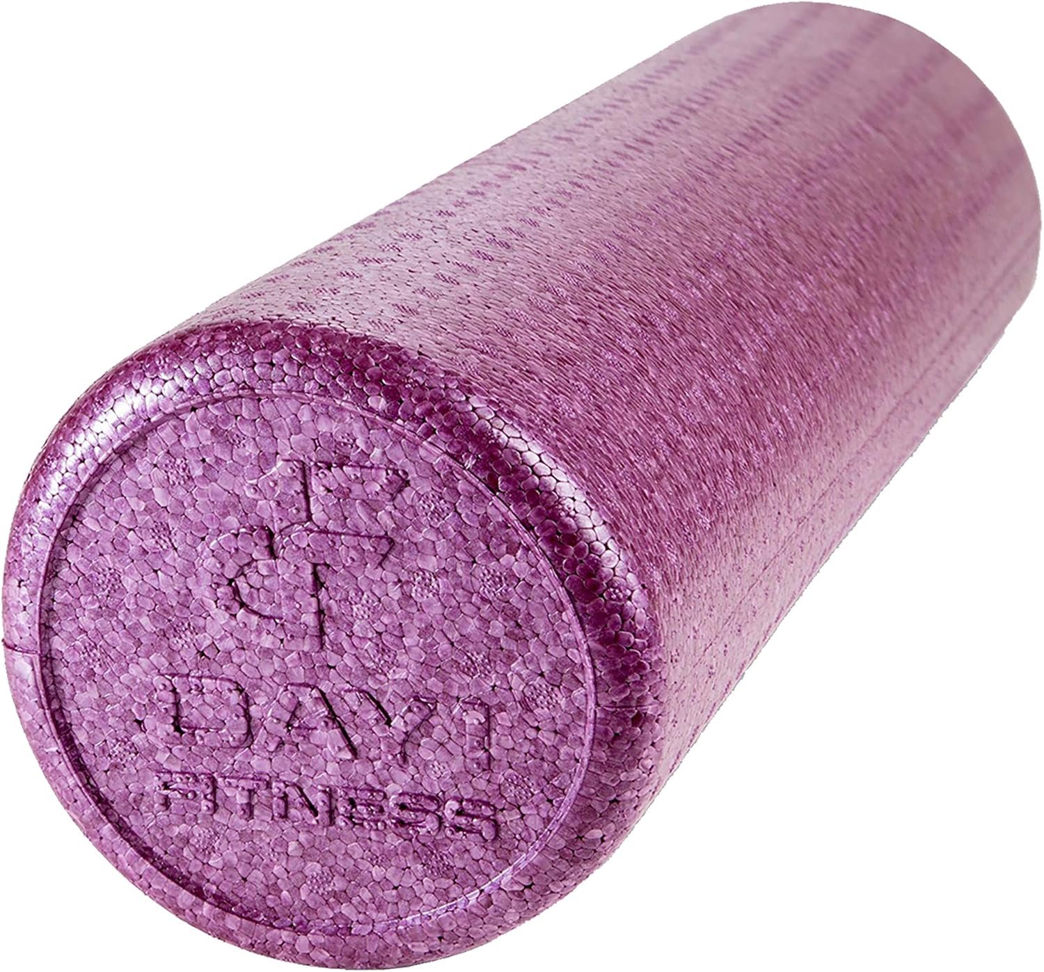High Density Muscle Foam Rollers by Day 1 Fitness – Sports Massage Rollers for Stretching, Physical Therapy, Deep Tissue, Myofascial Release – Ideal for Exercise and Pain Relief – Solid Purple, 12”