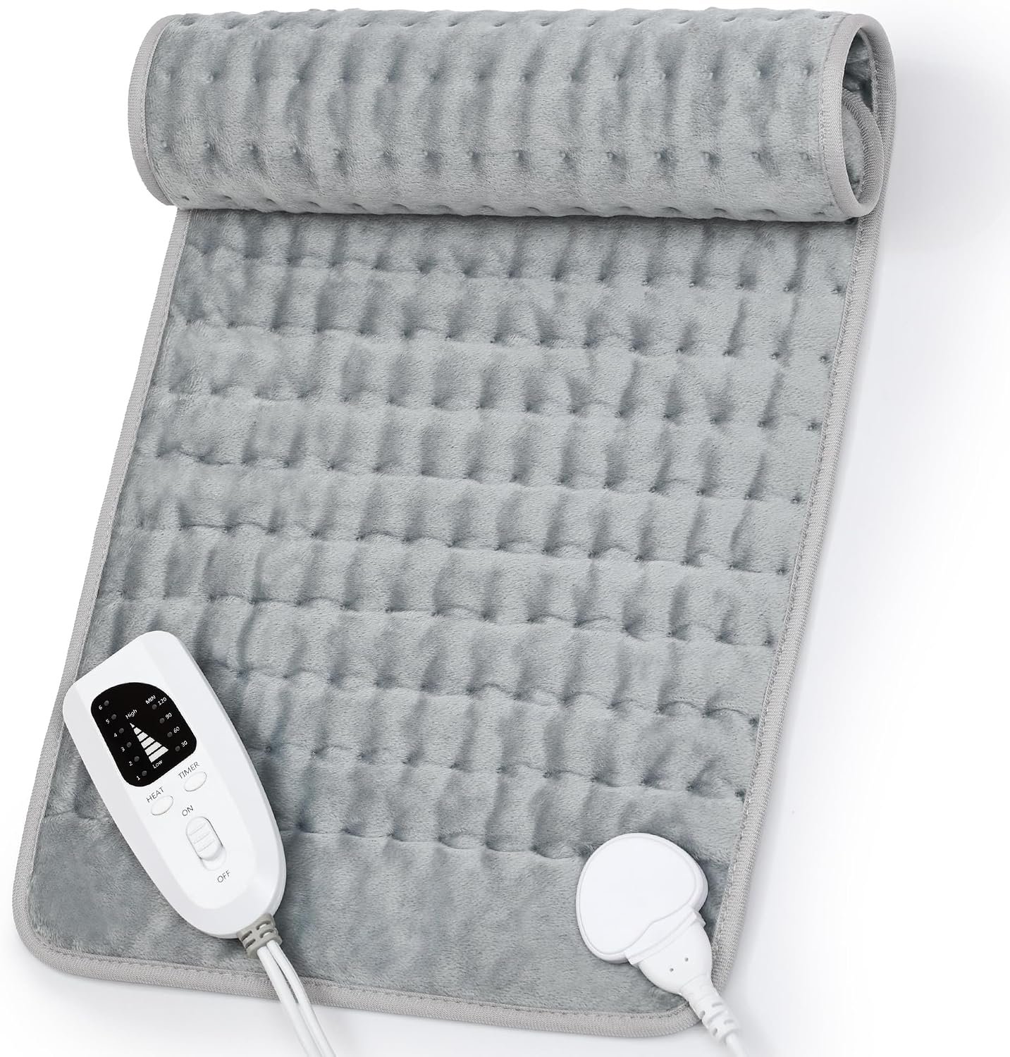 Heating Pad,Electric Heating Pads,Heating Pad for Back,Silvergray,24x12In | Heating Pads for Shoulder,Neck,Abdomen,Knee,Arms,Legs,Heat Pad for Birthday Father Mother Gift Women Men,6 Heat Settings
