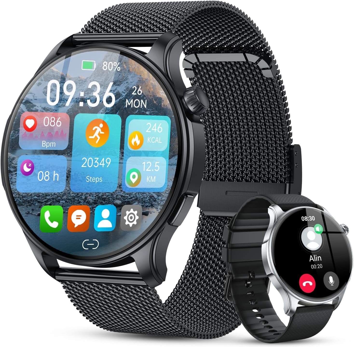 Smart Watch for Men Women Fitness Tracker: Smartwatch for Android Phones iPhone Compatible Samsung Bluetooth Call Answer/Make Watches for Men Heart Rate Sleep Monitor IP68 Waterproof 120+Sports Model
