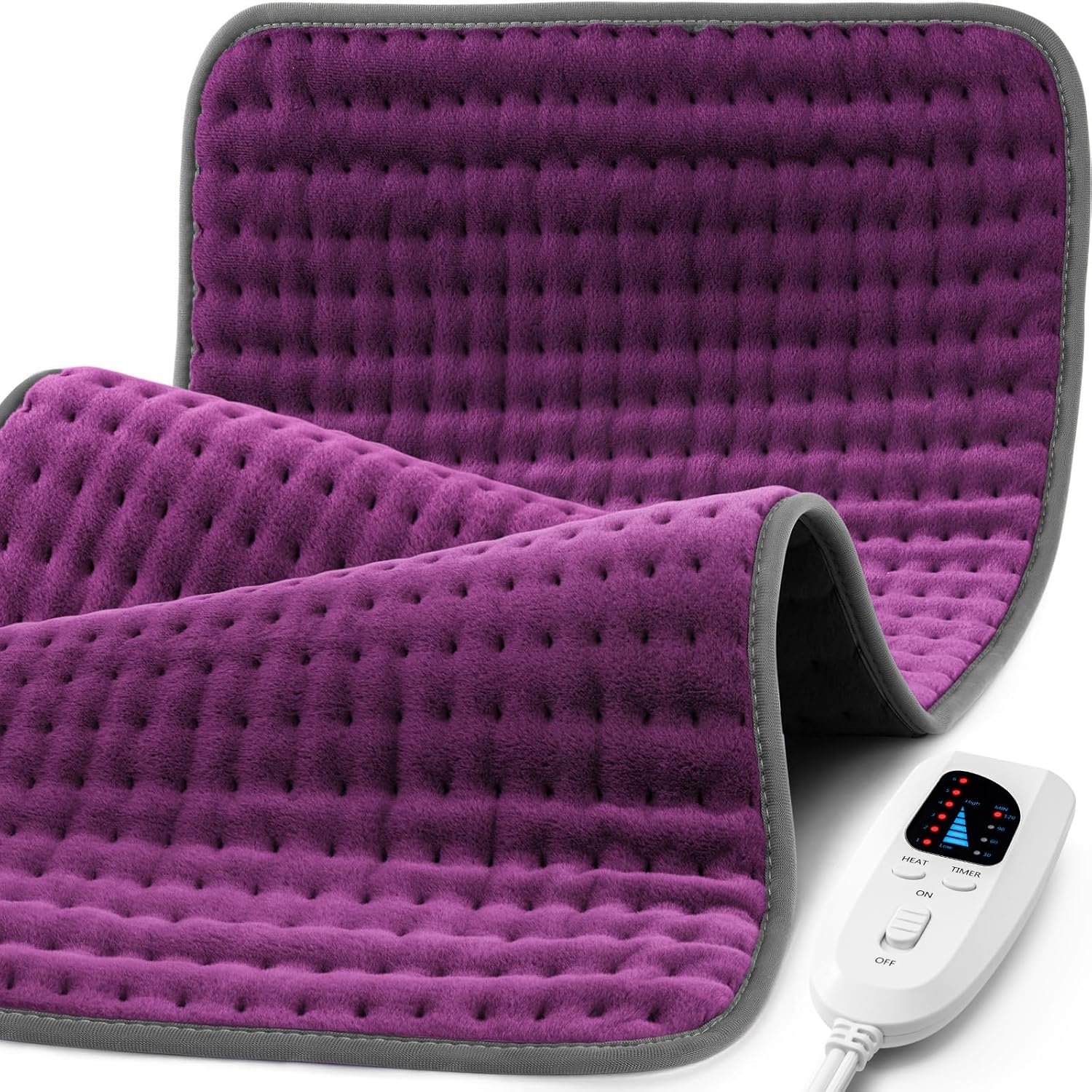17″x33″ Heating Pad for Back Pain Relief, Extra Large Electric Heated Pads | XXXL Heat Pad for Neck/Shoulder/Leg/Knee/Arm/Cramps, Christmas Birthday Gifts for Mom Dad Women Men, 6 Heat Settings Auto-Off