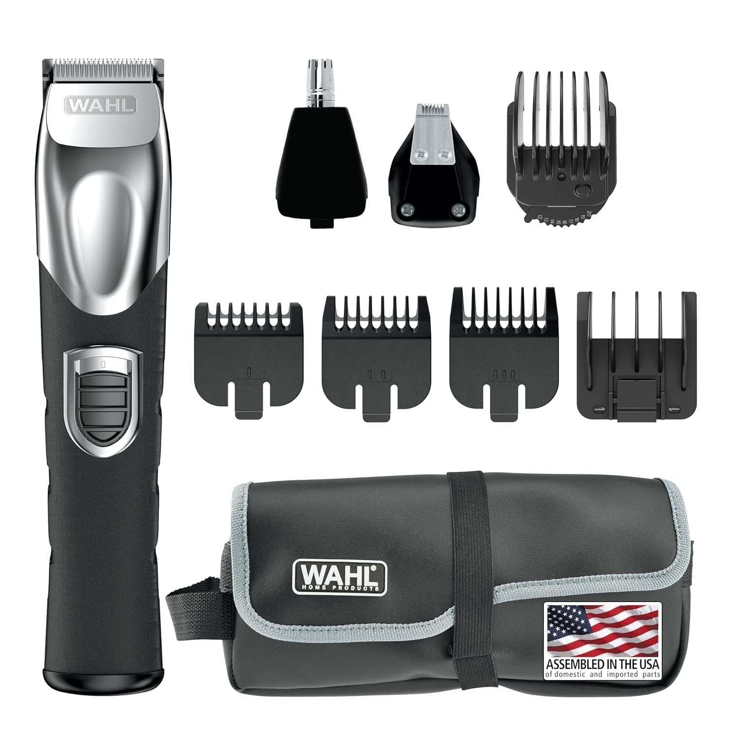 Wahl USA Rechargeable Lithium Ion All in One Beard Trimmer for Men | Hair Trimmer For Beard Grooming, Detailing Edges, Ear & Nose Hair Clean Ups, Multi-Attachment Head Trimmer – Model 9854-600B