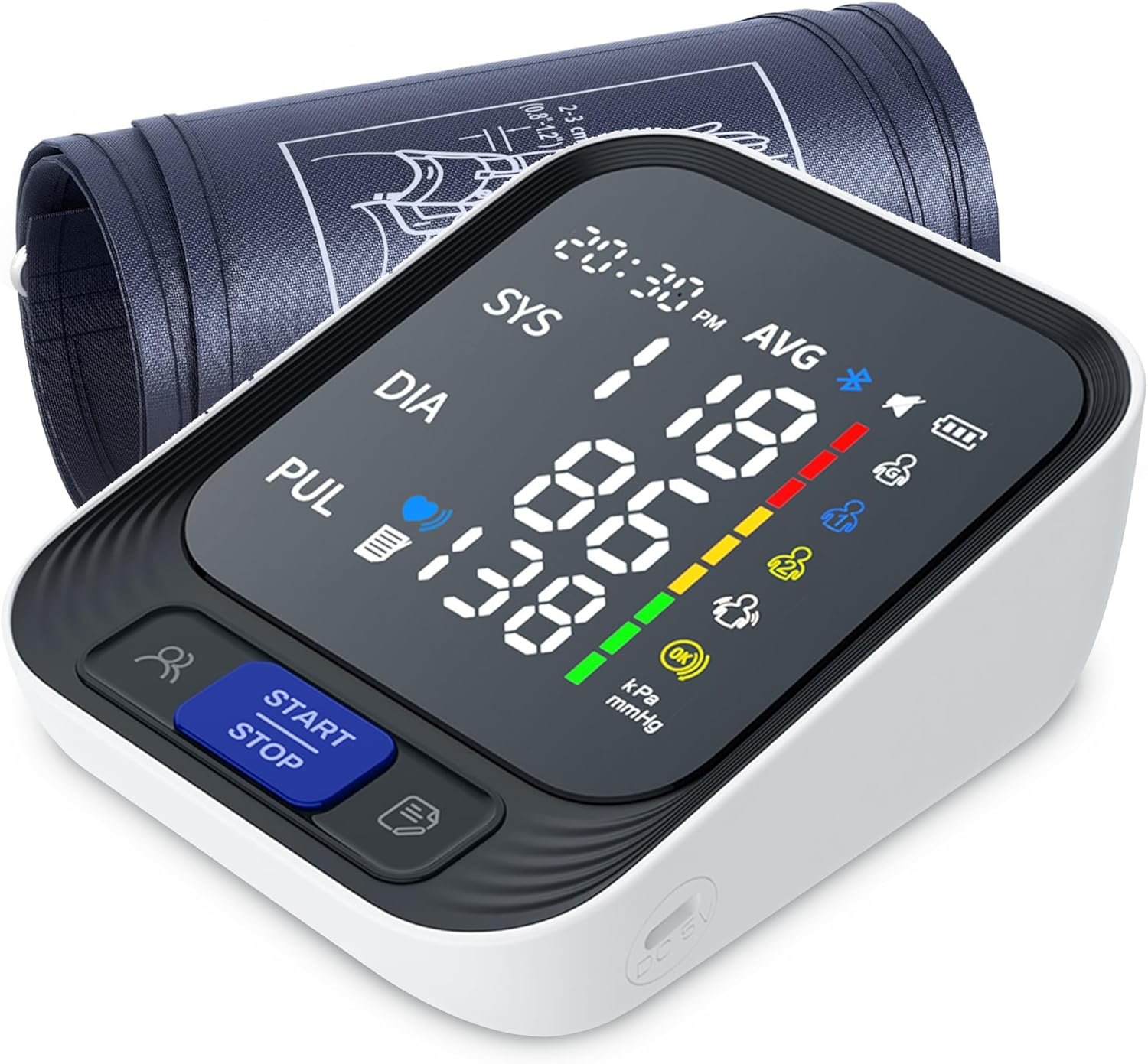 Blood Pressure Monitor – Automatic Blood Pressure Machine for Home Use – Large Color Screen and Large Adjustable Cuff for Reliable Readings