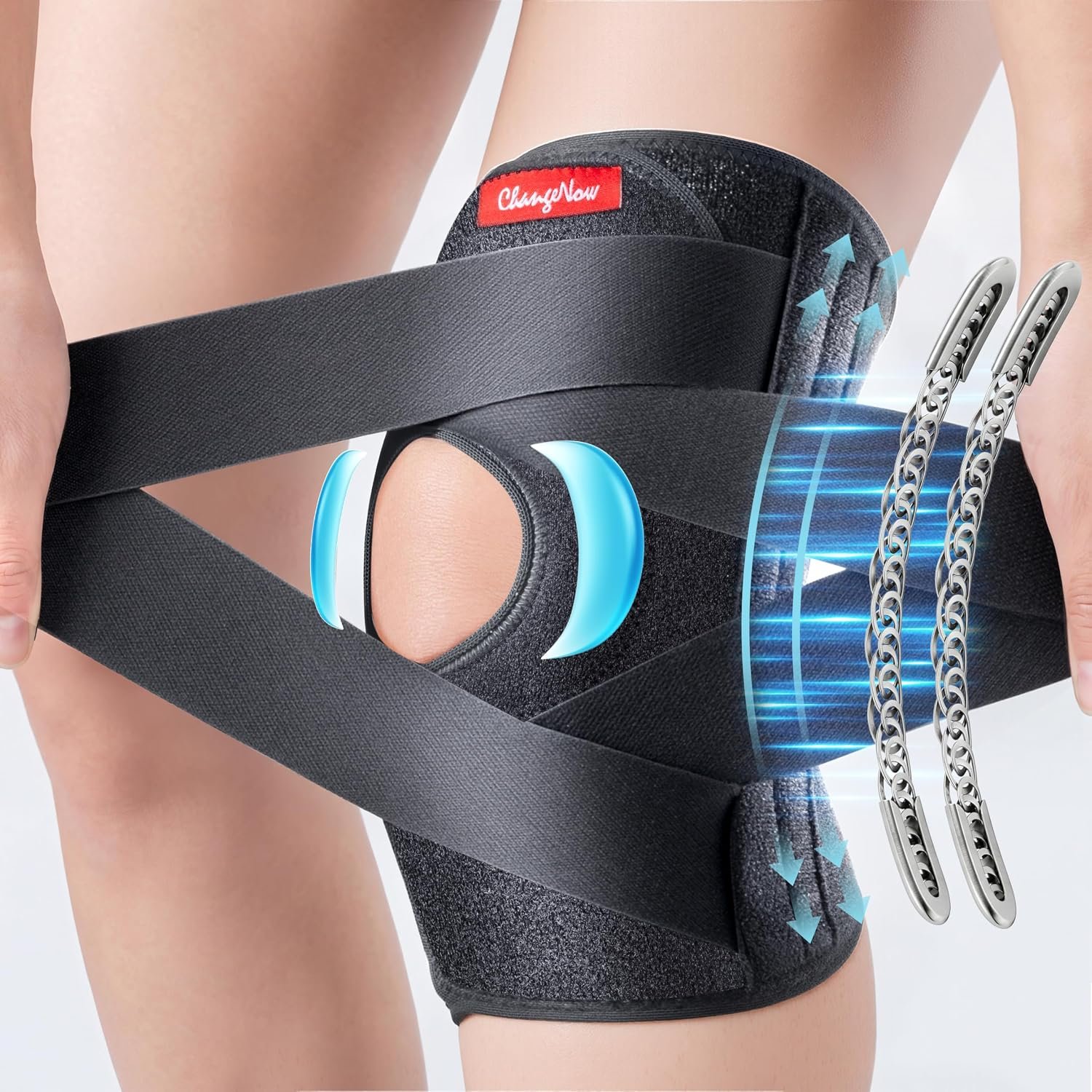 Medical Knee Brace for Women & Men,Knee Support with Side Stabilizers | Adjustable V-Straps,Anti-Slip for Knee Pain,Meniscus Tear,ACL,MCL,Arthritis,Patella Stability and Injury Recovery