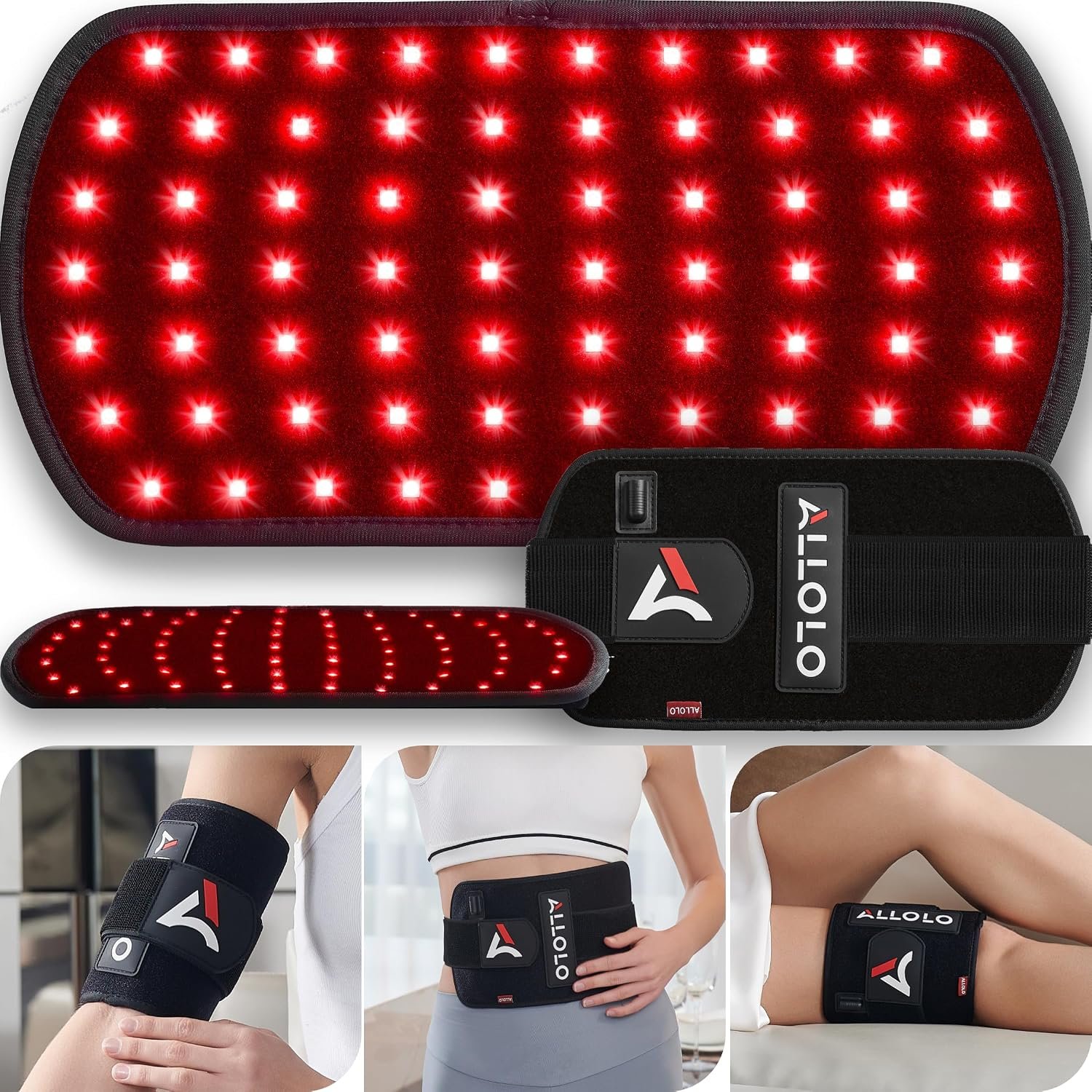 Red Light for Body, 3 in 1 LEDs Red Light Belt with Timer Remote Control, 660nm 850nm Infrared Light Pad for Body Waist Shoulder Knee, 12.6″ x 6.3″ Large Area