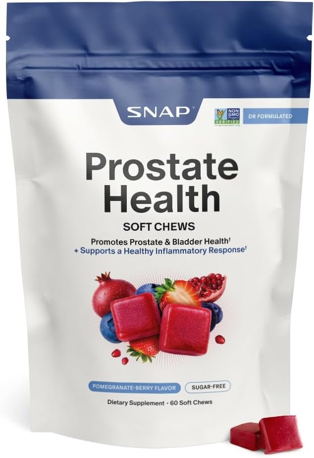 Snap Supplements Prostate Health Supplement for Men, 60 Sugar-Free Chews