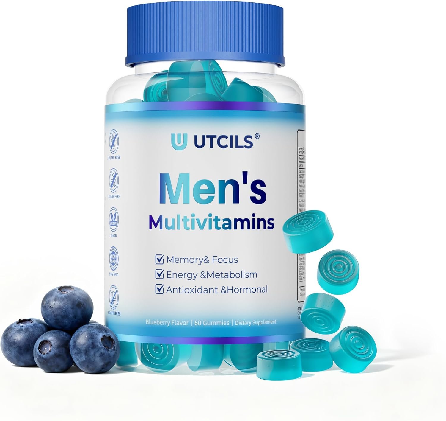 Mens Multivitamin Gummies for Men Daily – Zero Sugar Adult Gummy Vitamins with Saw Palmetto, Omega 3 DHA EPA, Probiotics 5B CFU, CoQ10, Turmeric Ginger for Prostate, Heart, Brain & Energy Support