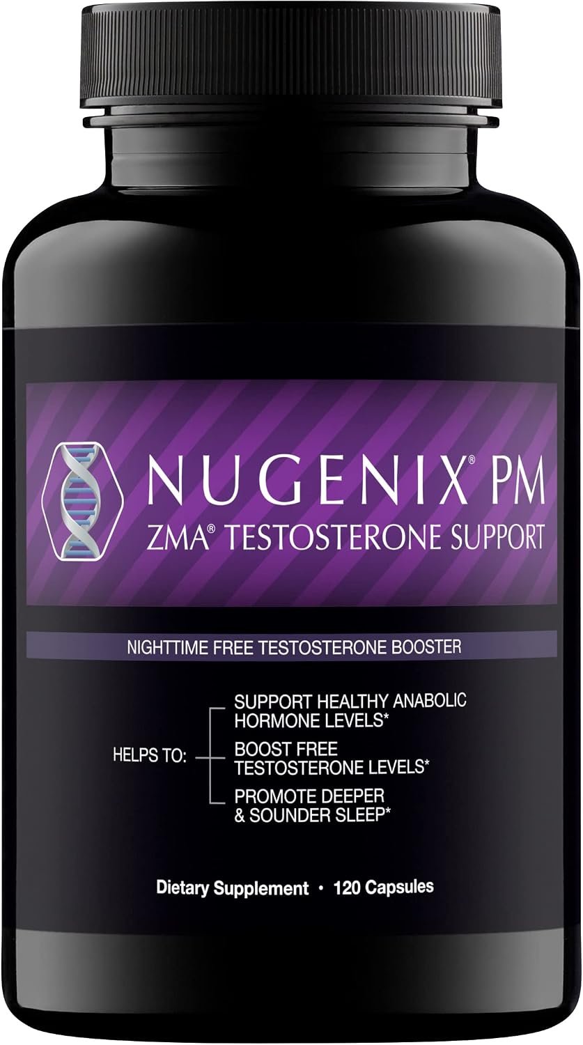 Nugenix PM ZMA – Nighttime Free Testosterone Booster for Men, 120ct