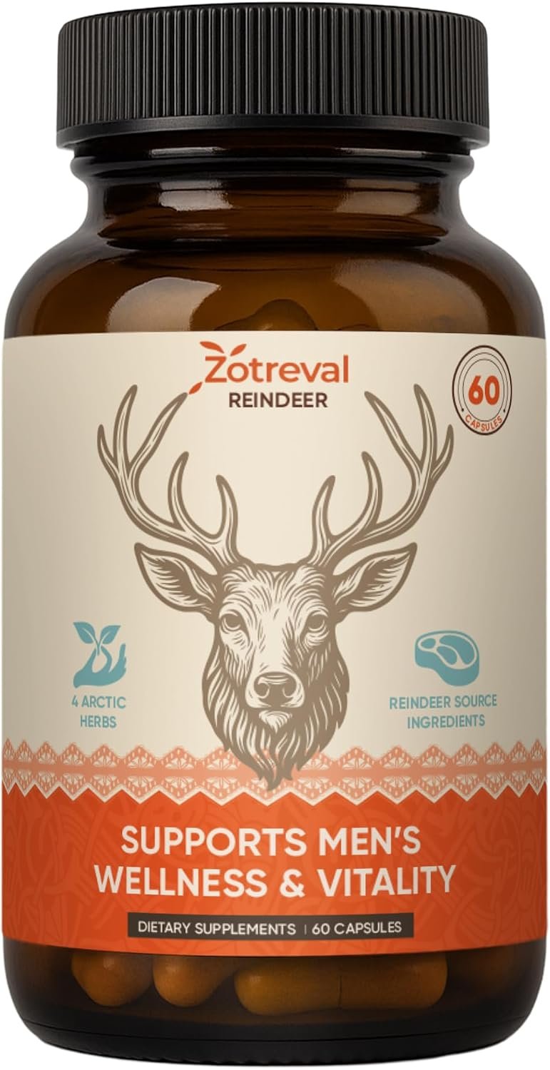 Reindeer Organ Supplement for Men, Arctic Herb Blend, 60 Capsules