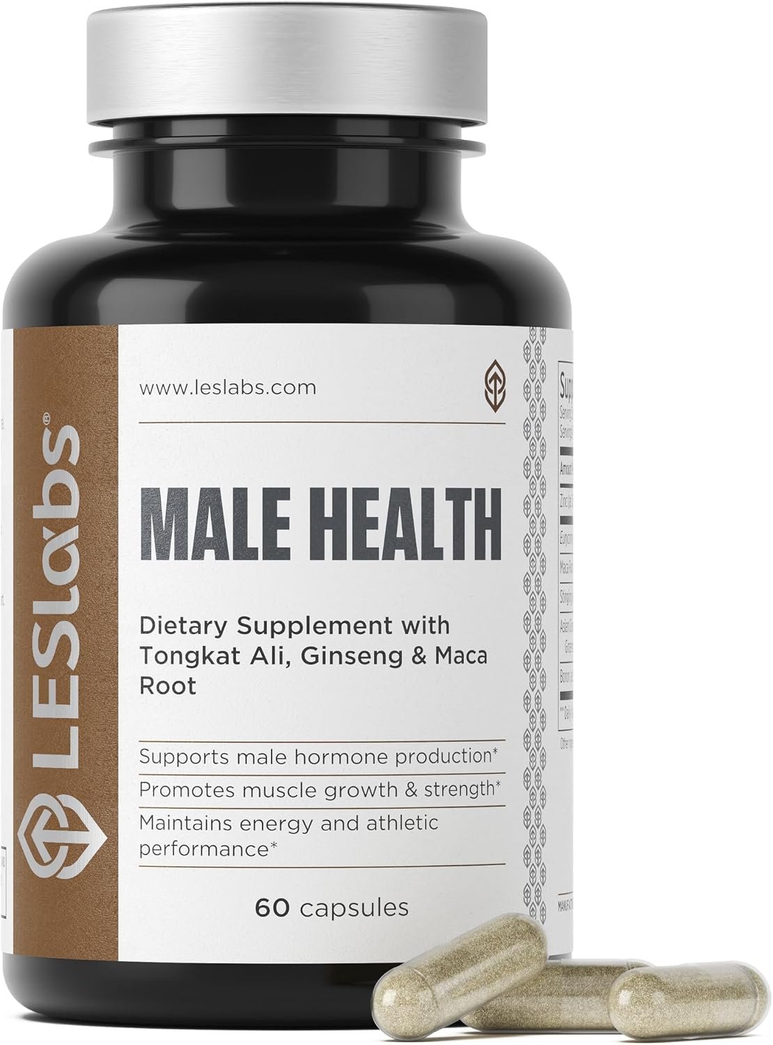 LES Labs Male Health Supplement for Men, Strength & Vitality, 60 Capsules