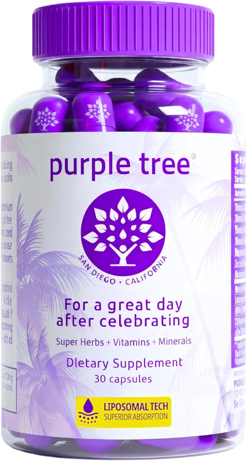 purple tree Post-Celebration Wellness | Liposomal DHM + Glutathione, 30 ea