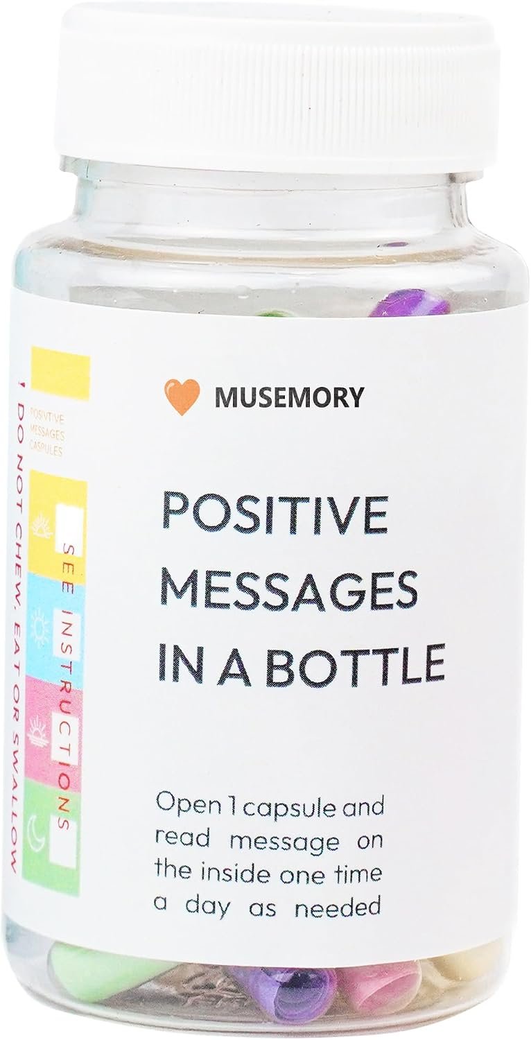 50 Positive Messages in Bottle,,Anxiety Relief Items, Stress Relief, Self Care Kit for Mediation,Positive Affirmation Gifts for Women, Self Care Kit for Mediation, Unique Health and Wellness Gifts