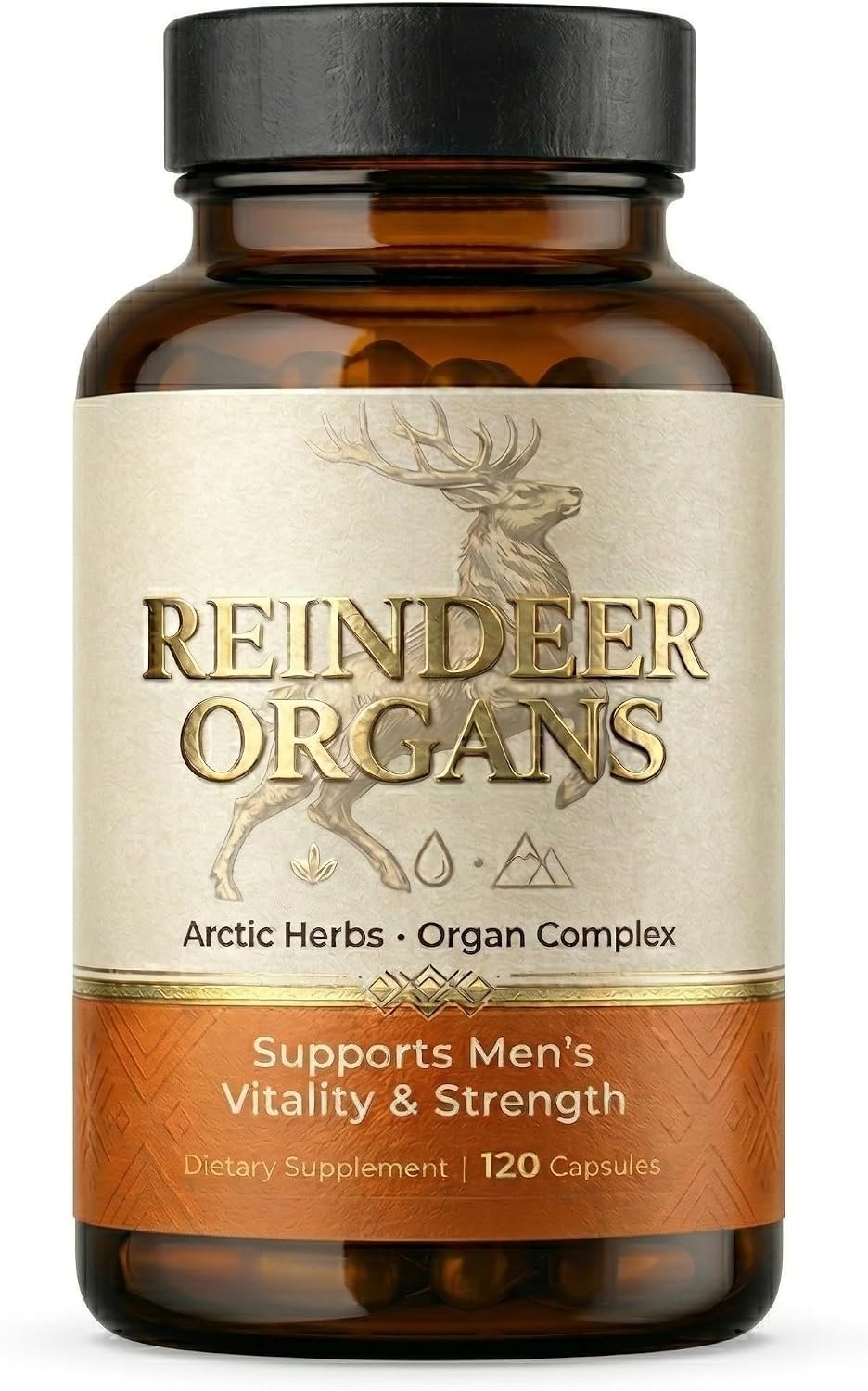 Reindeer Organ Supplement for Men, Arctic Herb & Reindeer Organ Blend, Daily Support for Energy, Stamina & Overall Wellness 120 Capsules