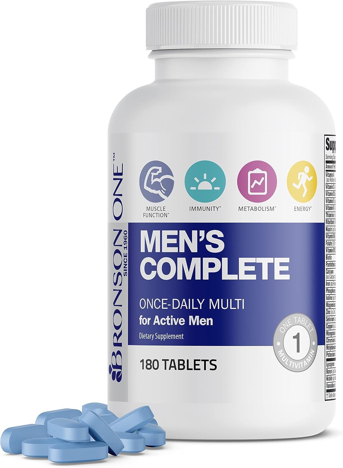 Bronson ONE Daily Men’s Complete Multivitamin Multimineral, 180 Tablets