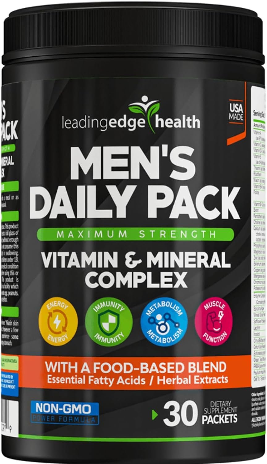 Men’s Daily Pack – All-in-One Multivitamin for Men – 102 High-Potency Nutrients with Saw Palmetto, Omega 3-6-9 & Digestive Enzymes – Energy, Immune & Performance Support – 30 Daily Packs
